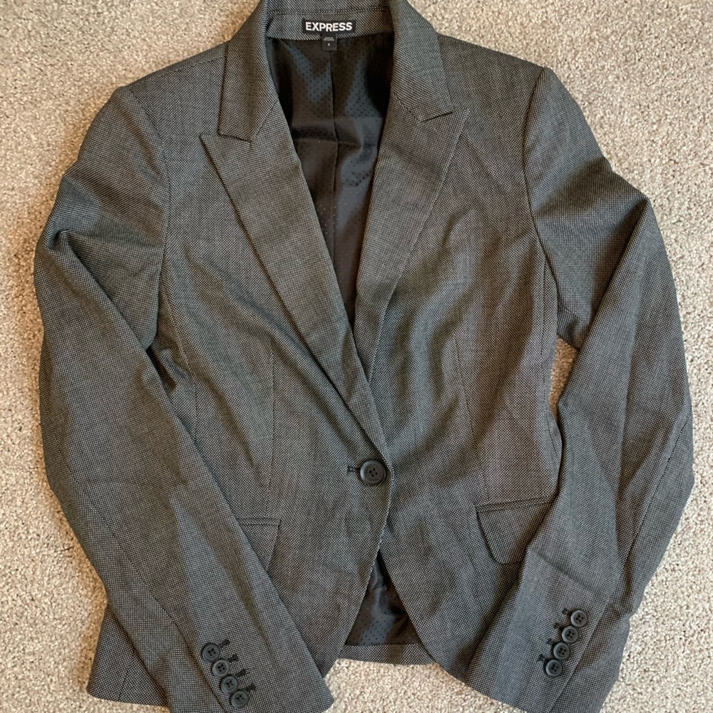 Express black microdot blazer